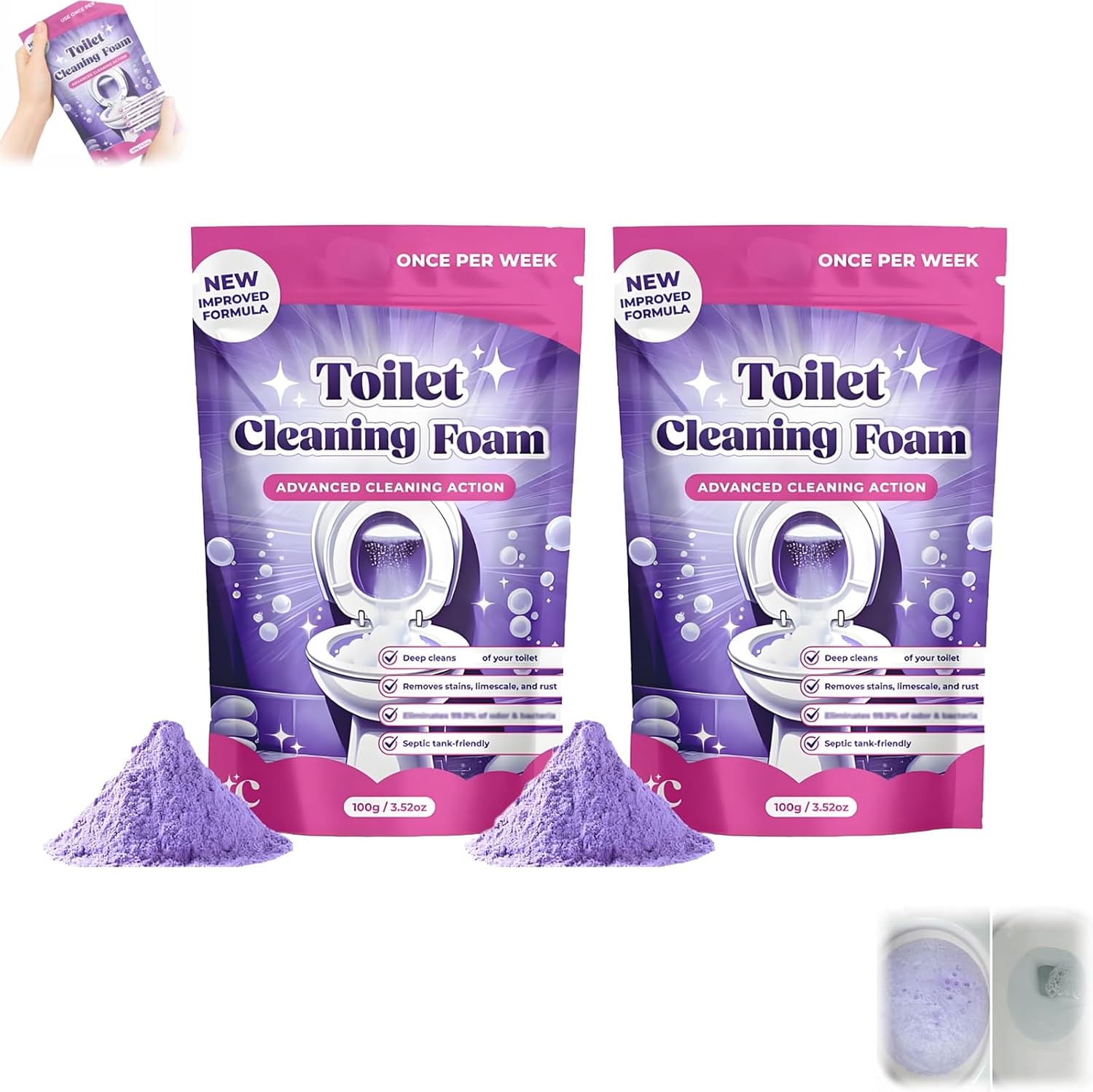 FizzClean Toilet Cleaning Foam — twin pack